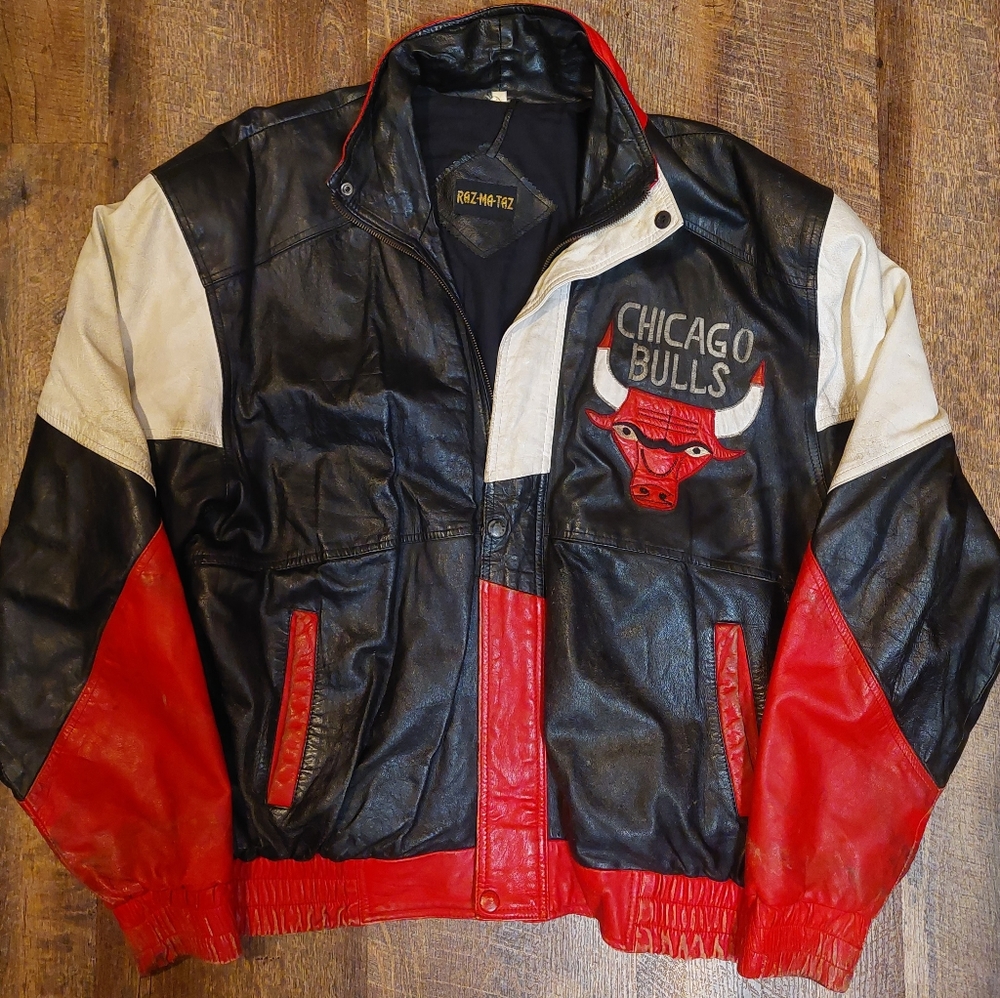 Vintage leather chicago bulls jacket
